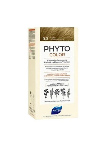 Фито Фитоколор безаммиачная крем-краска для волос PhytoColor Permanente 9.3 золотистый блондин 112 мл Phyto (381033736)