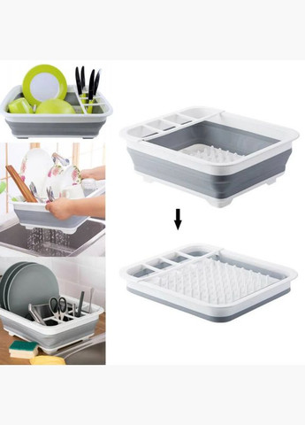 Силіконова сушарка піддон для кухонного посуду сірий (1756375348) Supretto (333828182)