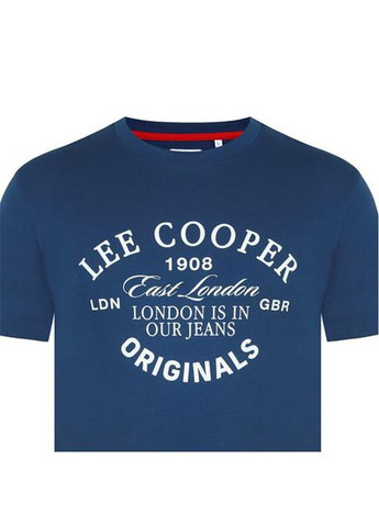 Темно-синяя мужская футболка Lee Cooper