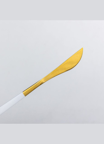 Набір столових ножів 6 штук ножі сервірувальні столові 22.5 см Білий із золотом HP-20-11 Yiwu (324305047)