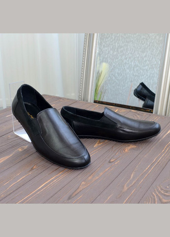 Черные повседневные мужские черные кожаные туфли. 44 размер Vasha para