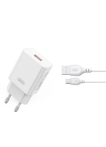 Сетевое зарядное устройство L127 USB-A QC18W Fast Charging Charger с кабелем Type-C XO (386190629)