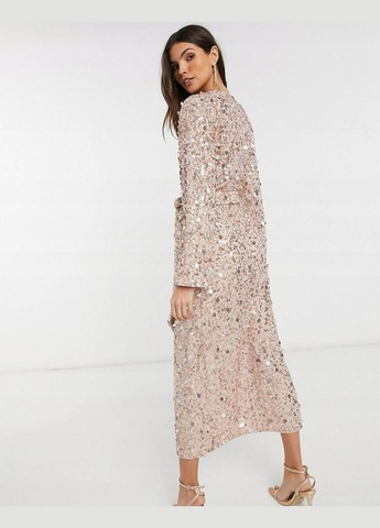 Золотой платье edition вечернее паеточное нюд меди на запах премиум Asos