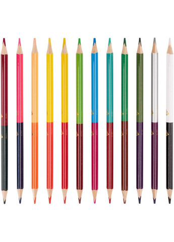 Олівці кольорові Line Friends. Choco love двосторонні 12 шт. 24 кольори () Yes 290746 (337470907)