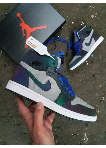 Цветные демисезонные кроссовки мужские nike air jordan 1 high zoom air chameleon найк аир джордан No Brand
