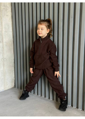 Коричневий зимній новинка 🔥 термо костюми для дітей та всієї родини брючний queensleep_7km 077 P