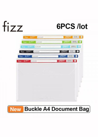 Папки для бумаги Xiaomi Fizz File Office Storage Bag A4 Buckle Type File Bag 6 Pack (FZ103007) Fizze (293346531)