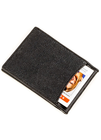 Затискач для грошей 18293 з натуральної шкіри морського ската Чорний Stingray Leather (317276233)