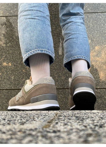 Зеленые зимние кроссовки мужские new balance 574 stone island нью беланс 574 No Brand