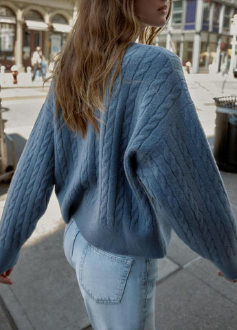 Голубой демисезонный свитер Zara