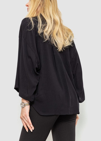 Чёрная блуза классическая однтонная,, 102r332-3 Ager