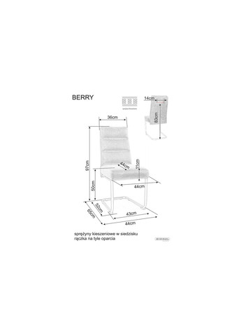Стілець BERRY BREGO Чорний каркас / Сірий 18 BERRYBRCCSZ Signal (372178217)