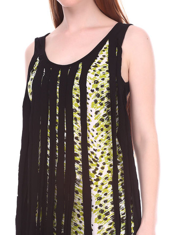 Черное повседневный платье черно-салатовый Religion