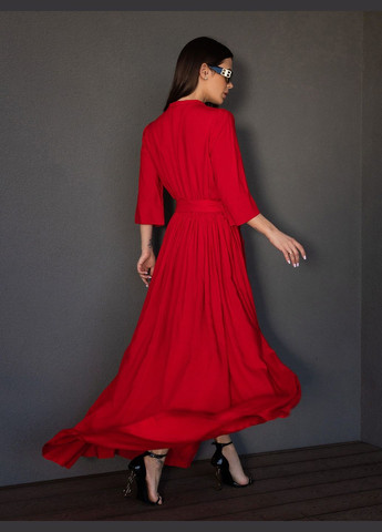 Красное праздничный, деловое, повседневный, кэжуал стильное платье с разрезом No Brand