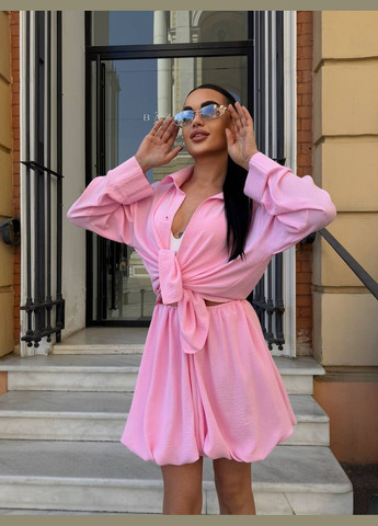 Костюм 2-ка креп жатка оверсайз рубашка и юбка No Brand (347043218)