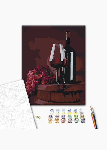 Картины натюрморт по номерам 40х50 Картина по цифрам на холсте Стакан красного Картины роспись по номерам BS53488 Brushme (308988882)