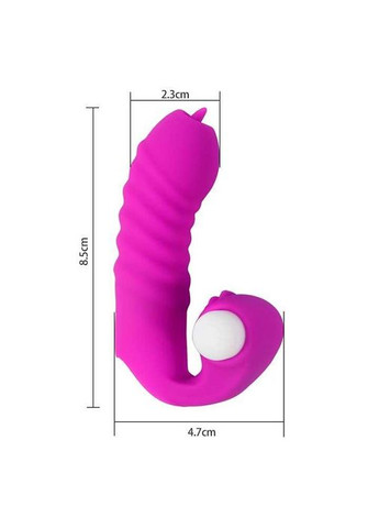 Вибратор клиторальный на палец водонепроницаемый 8,5 см х 2,3 см фуксия No Brand (366665479)