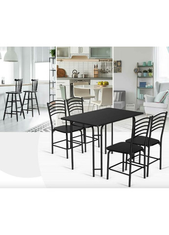Комплект мебели Katarina стол и 4 стула черный Costway (361952912)