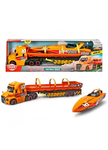 Игрушечный грузовик Тягач Mack Перевозка катера с прицепом 41 см Dickie toys (278082687)