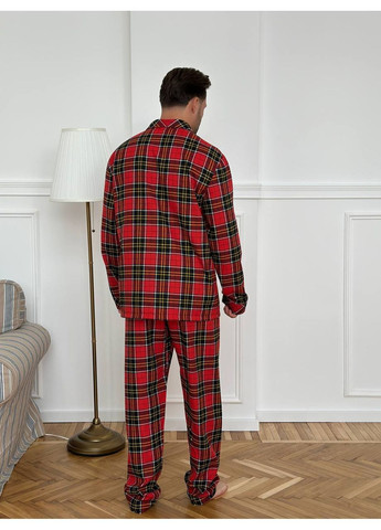 Пижама 3815 турецкая премиальная фланель,в клетку брюки и рубашка Україна (371575544)