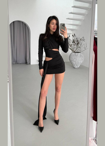 Чорна святковий, вечірня жіноча сукня FINO Mode однотонна