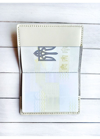 Кожаная обложка на паспорт книгу: Белая молочная (принт 405) CASE CONTROL (369616671)