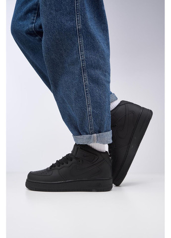 КРОСІВКИ ЖІНОЧІ NIKE AIR FORCE 1 HIGH FUR BLACK НАЙК АІР ФОРС 1 ПРЕМІУМ No Brand чорні зими (367169419)