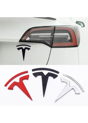 Эмблема 3, Y красная 60х55мм металл: алюминиевый сплав (на скотче) Tesla (369611418)