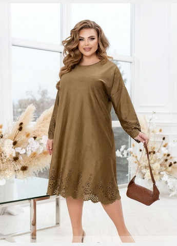 Світло-коричнева вечірня сукня жіноча батальна sf-232 свіетло-коричневий, 50-52 Sofia
