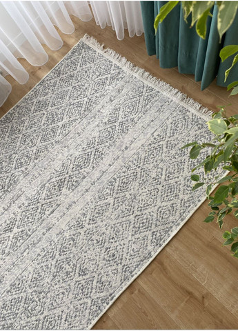 Бавовняний плетений двосторонній килим Shana 01 Arty 120Х180 см Сірій No Brand (371739177)