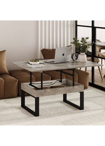 Стол-трансформер S-Fly 880*466*600 Ателье светлый / Черный (TB33040000030) Art In Head (368826866)