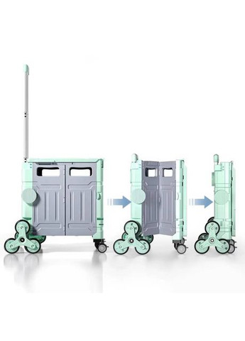 Тележка-контейнер складная универсальная пластиковая корзина на колесах с выдвижной ручкой для продуктов Home (360867128)