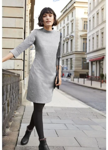 Серое кэжуал платье платье-водолазка Esmara меланжевое