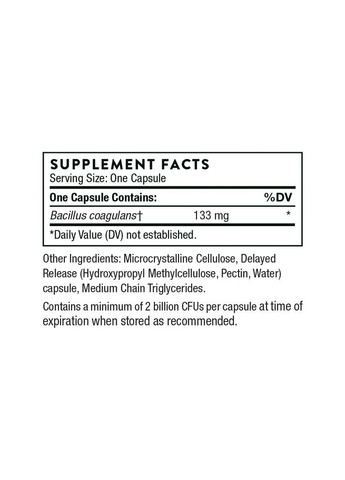 Пробиотики (Bacillus Coagulans) 60 вегетарианских капсул Thorne Research (361115568)