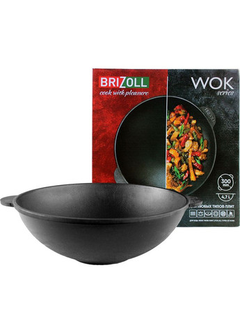 Сковорода Вок 30 см Black (W30) Brizoll (314765816)