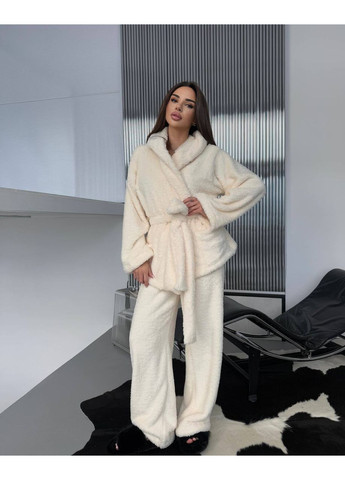 Молочна жіноча махрова піжама Osoblyva