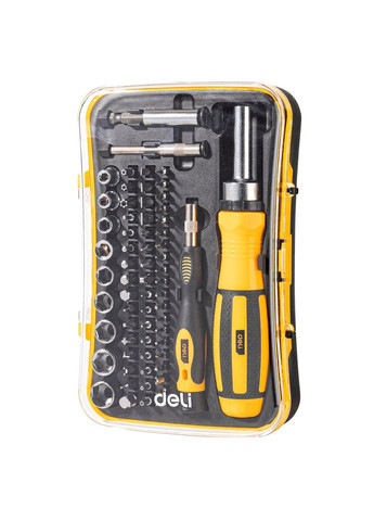 Набір прецизійних викруток 65 предметів DL3565 Матеріал CrV. Пластиковий кейс Deli (296107948)