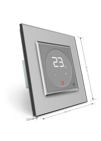 Терморегулятор (термостат) сенсорний програмований для керування газовим та електричним котлом опалення, сірий скляний Livolo (371777119)
