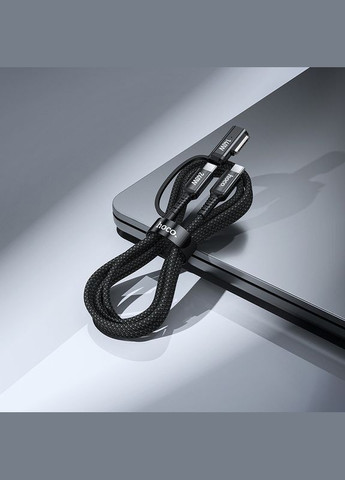 Кабель 2в1 з підтримкою швидкої зарядки 240W Type-C - Type-C, Mag3 U142 |1.8м| Чорний Hoco (337351682)