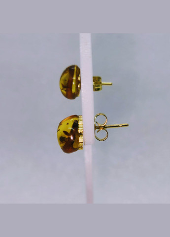 Сережки 3190 «гвоздики» з натурального бурштину. MINOV (317271312)