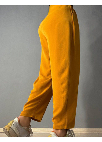 Брюки женские 0716 MOM шелковые с карманами горчица Clew (355797471)