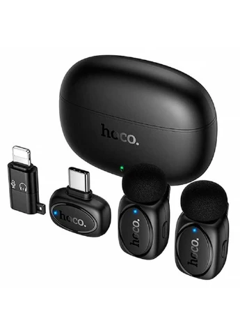 Петличний бездротовий мікрофон L19 Graceful dual-mic 2in1 (Lightning/Type-C) Hoco (388703393)