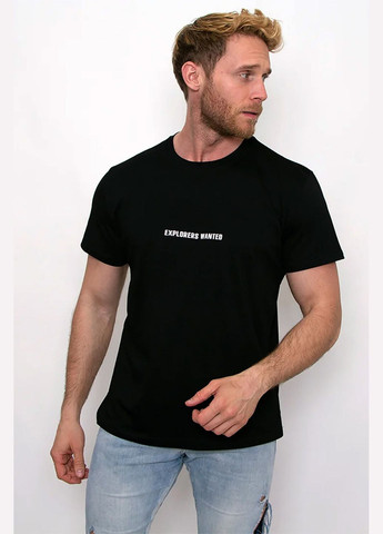 Черная мужская футболка explorer черная Teamv