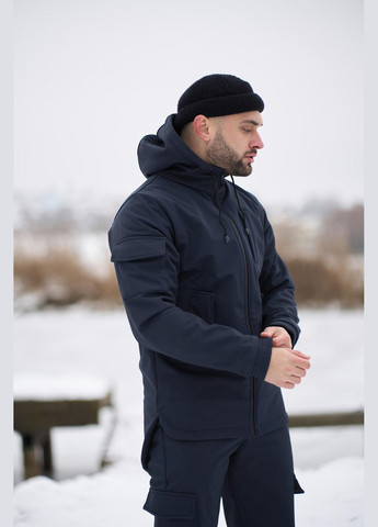 Темно-синяя куртка мужская soft shell Vakko