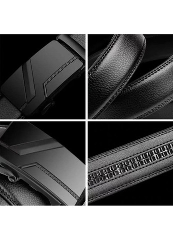 Чоловічий класичний ремінь з натуральної шкіри, автоматична пряжка, стильний чорний для щоденного носіння No Brand (362682262)