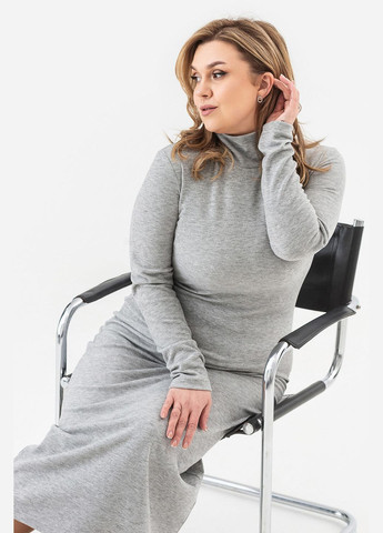 Серое платье flori Garne однотонное