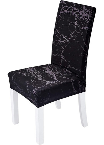 Набор чехлов для стульев для столовой под черный мрамор Marble Pattern 4 шт. No Brand (342717033)