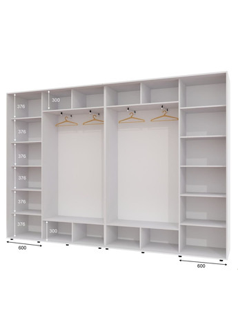 Шафа-купе чотиридверна 340*45*220 см Білий 4 двері Дзеркало ШК-02 Алекса (360453276)