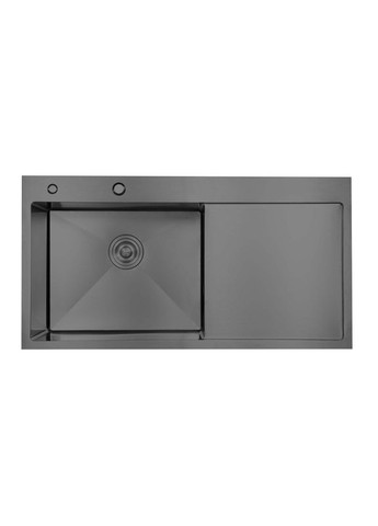 Мойка для кухни встроенная Handmade H7849BR крыло справа (LIDZH7849BRPVD3008) Brushed Black LIDZ 065078 (316463230)