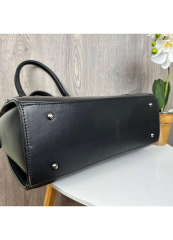 Женская сумка под рептилию черная экокожа с плечевым ремнем ProDobro (363259188)